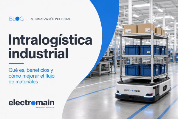 Robot móvil autónomo transportando materiales dentro de una planta industrial como ejemplo de intralogística industrial.
